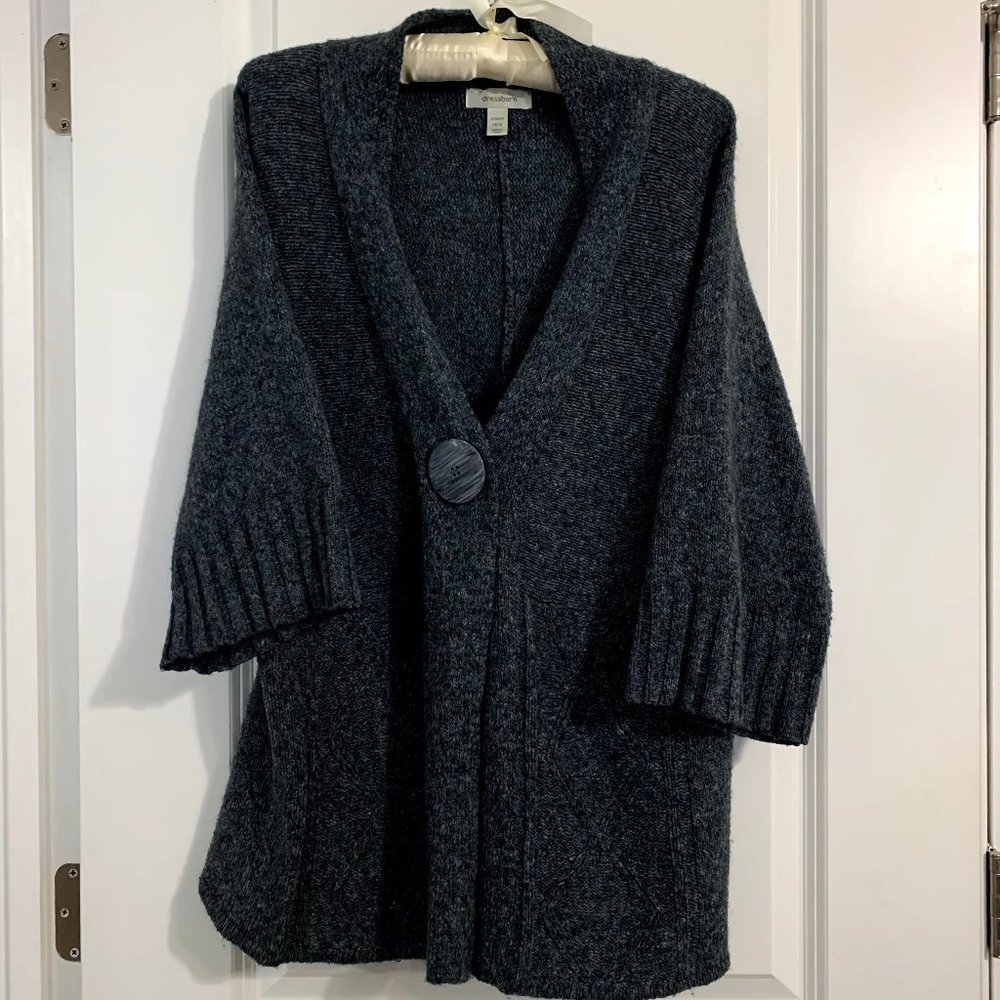 Dark Teal Blue Long Cardigan Duster 14/16